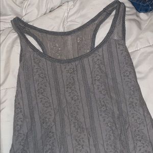 Grey Hollister lace racerback tank top